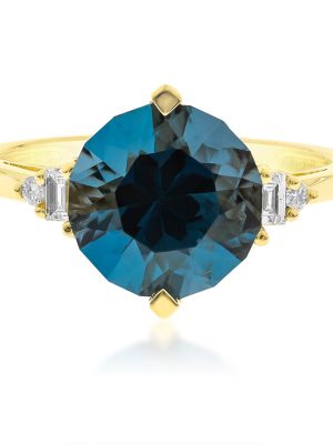 Londonblauer Topas-Goldring