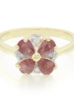 Nicht erhitzter Padparadscha-Saphir-Goldring