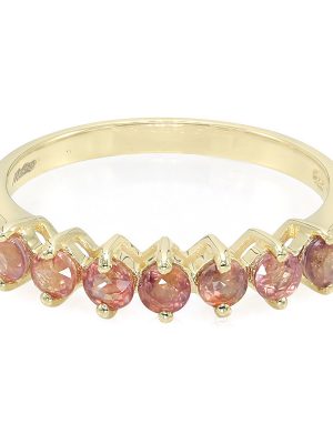 Nicht erhitzter Padparadscha-Saphir-Goldring