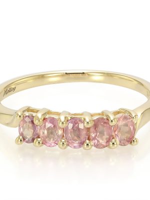 Nicht erhitzter Padparadscha-Saphir-Goldring