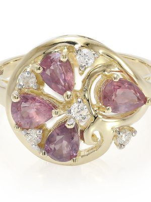 Nicht erhitzter Padparadscha-Saphir-Goldring