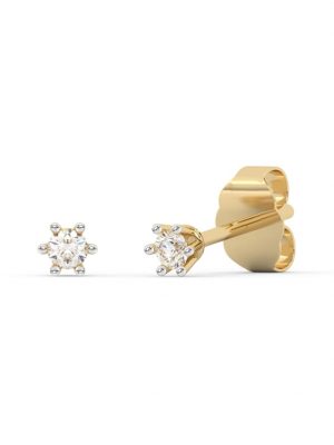 Ohrring 585/- Gold Diamant weiß 0,3cm Glänzend 0,10ct. Diam Addict Gelb