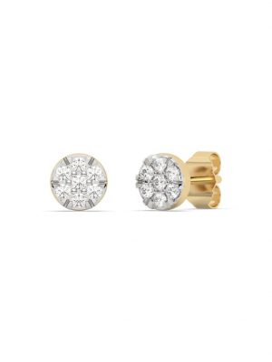 Ohrring 585/- Gold Diamant weiß 0,6cm Diamantschnitt 0,309ct. Diam Addict Gelb