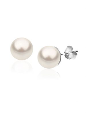 Ohrringe Klassisch Synthetische Perle 925 Silber Nenalina Weiß