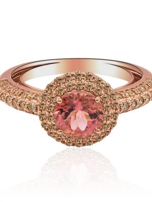 Pinkfarbener Turmalin-Goldring (Annette)