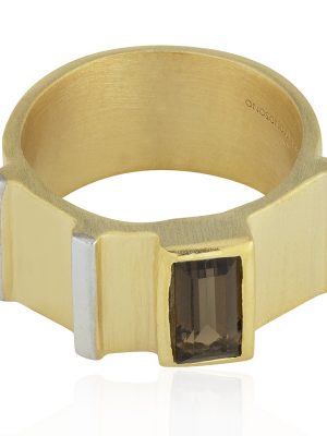 Rauchquarz-Silberring (MONOSONO COLLECTION)