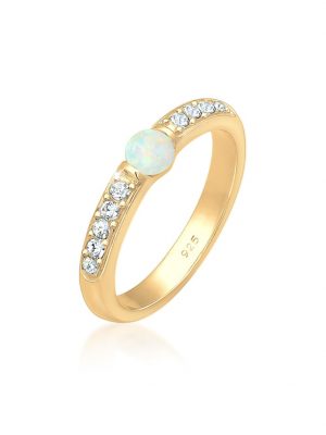 Ring Opal Kristalle 925Er Sterling Silber Elli Premium Gold
