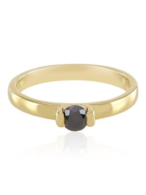 Schwarzer Brillant-Silberring