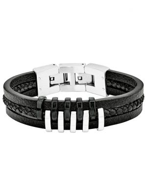 s.Oliver Armband 9025510 Edelstahl, Leder