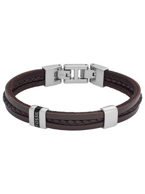 Fossil Armband JF04133040 Leder, Edelstahl