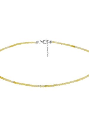 Gelber Opal-Silberhalskette