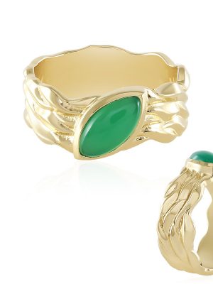 Grüner Onyx-Silberring