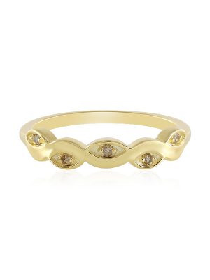 I3 Champagner-Diamant-Silberring