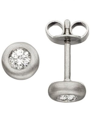 JOBO Paar Ohrstecker Solitär, 950 Platin mit 2 Diamanten Brillanten 0,30 ct.