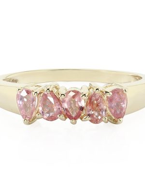 Nicht erhitzter Padparadscha-Saphir-Goldring
