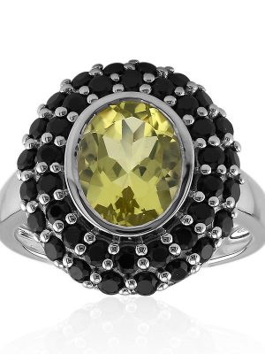 Ouro Verde-Quarz-Silberring