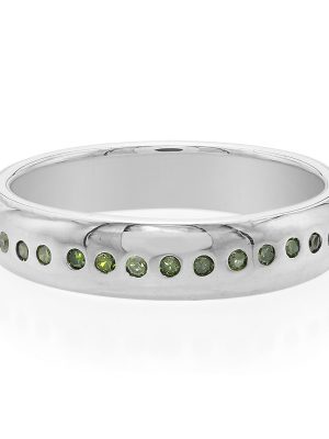 Smaragdgrüner Diamant-Silberring