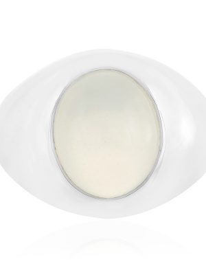 Weißer Mondstein-Silberring