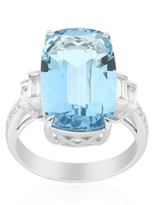 AAA-Brasilianischer Aquamarin-Goldring (CIRARI)