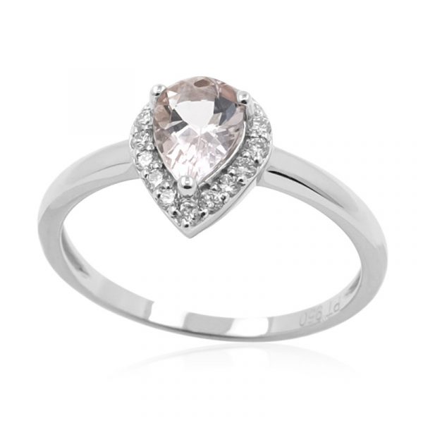 AAA-Pfirsich-Morganit-Platinring