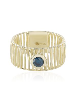 Blauer I2 Diamant-Goldring (Ornaments by de Melo)