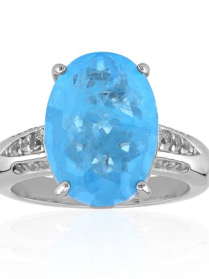 Blauer Quarz-Silberring