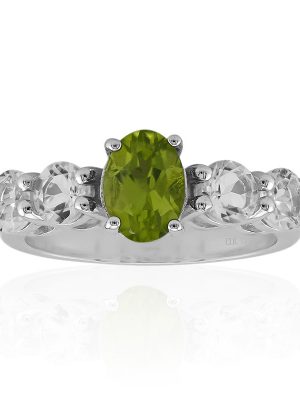 Burmesischer Peridot-Silberring