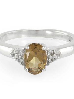 Champagner-Quarz-Silberring