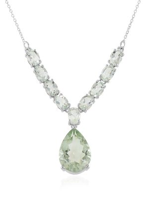 Grüner Amethyst-Silbercollier