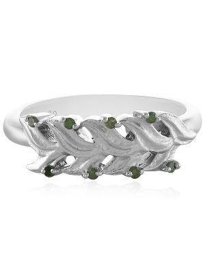 Grüner I2 Diamant-Silberring
