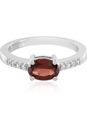 Indischer Granat-Silberring