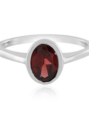 Indischer Granat-Silberring