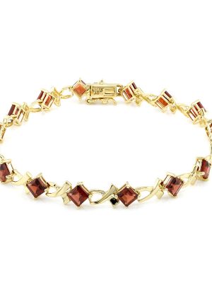 Mosambik-Granat-Silberarmband