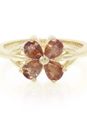 Nicht erhitzter Padparadscha-Saphir-Goldring