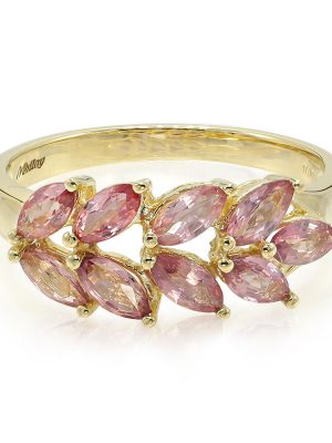 Nicht erhitzter Padparadscha-Saphir-Goldring