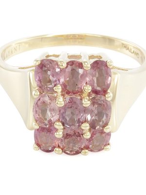 Nicht erhitzter Padparadscha-Saphir-Goldring (AMAYANI)