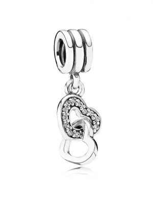 Pandora Anhänger - Sterlingsilber Cubic Zirkonia - verschlungene Herzen - 791242CZ