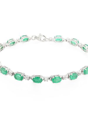 Sambia-Smaragd-Silberarmband