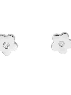 Schneider Basic Ohrstecker - Silber - Blume Weiß - SK10