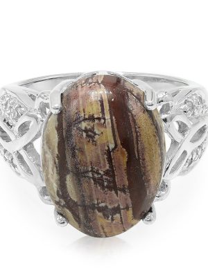 Sonora-Dendriten-Jaspis-Silberring