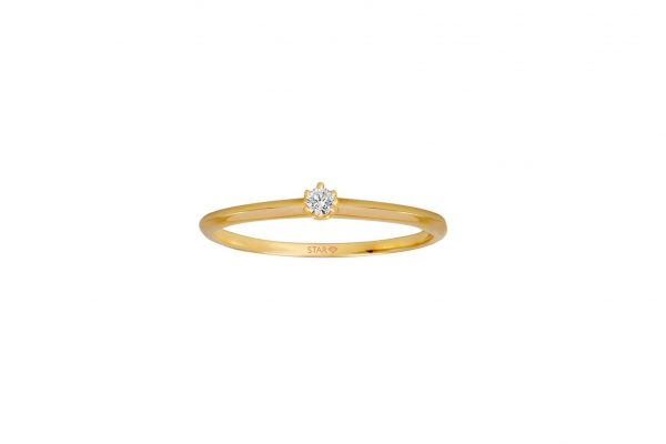 Stardiamant Ring - Brillant Gelbgold 585 - D819/G