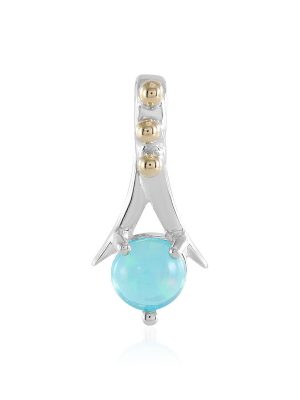 Äthiopischer Blauer Opal-Silberanhänger (Granulieren)