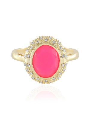 Äthiopischer Pinkfarbener Opal-Silberring