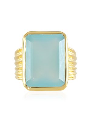 Blauer Onyx-Silberring