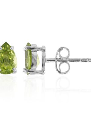 Burmesischer Peridot-Silberohrringe