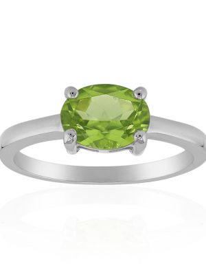 Burmesischer Peridot-Silberring