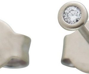 Ch.Abramowicz Paar Ohrhänger Diamant Ohrstecker Platin 950 2 Diamanten 0,15ct W/SI Zargenfassun