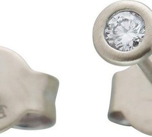 Ch.Abramowicz Paar Ohrhänger Diamant Ohrstecker Platin 950 2 Diamanten 0,20ct W/SI Zargenfassun