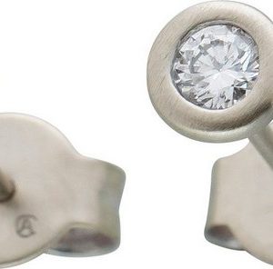 Ch.Abramowicz Paar Ohrhänger Diamant Ohrstecker Platin 950 2 Diamanten 0,25ct W/SI Zargenfassung