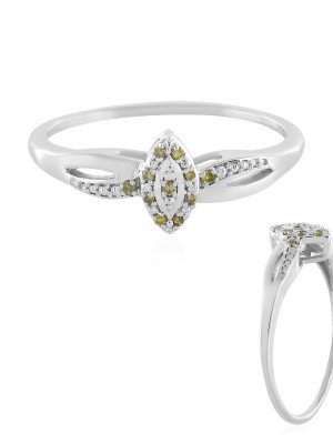 Gelber SI1 Diamant-Silberring